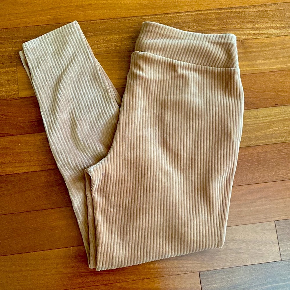 Denim & Co. Camel Regular Full Length Straight Leg Corduroy Pull On Pants - Sz M